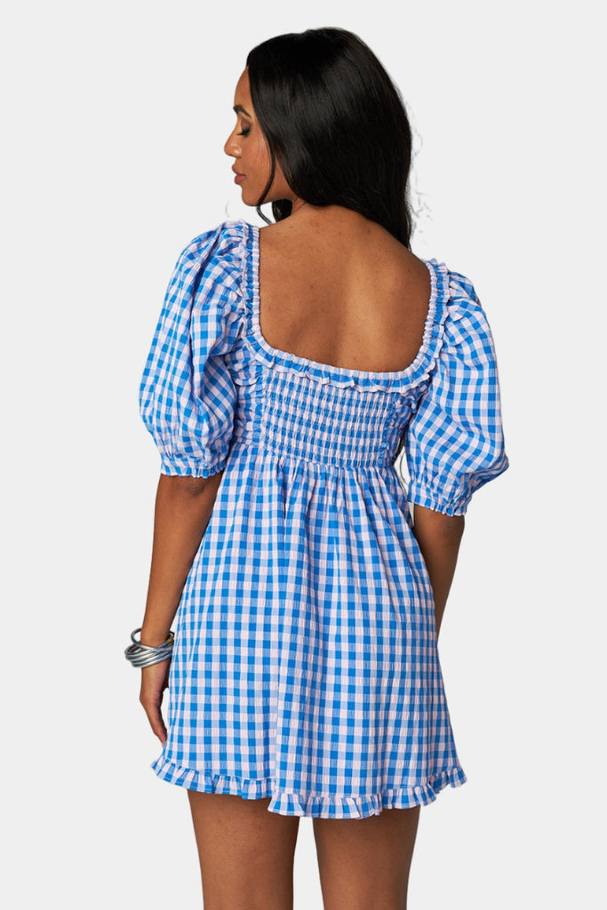 BuddyLove Poppy Puff Sleeve Mini Dress - Nantucket