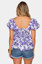 BuddyLove Houston Puff Sleeve Top - Purple Floral