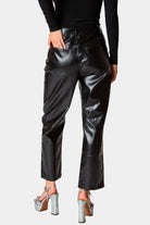 BuddyLove Travolta High-Rise Metallic Pants - Onyx