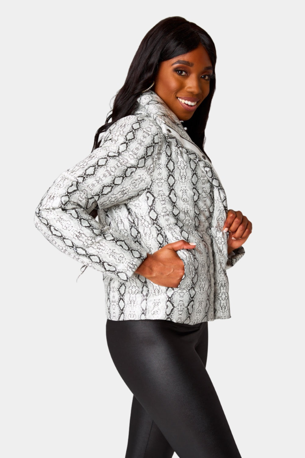 BuddyLove Addison Puffer Jacket - White Snake