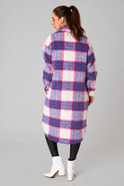 BuddyLove Rocky Long Plaid Shacket - Boysenberry