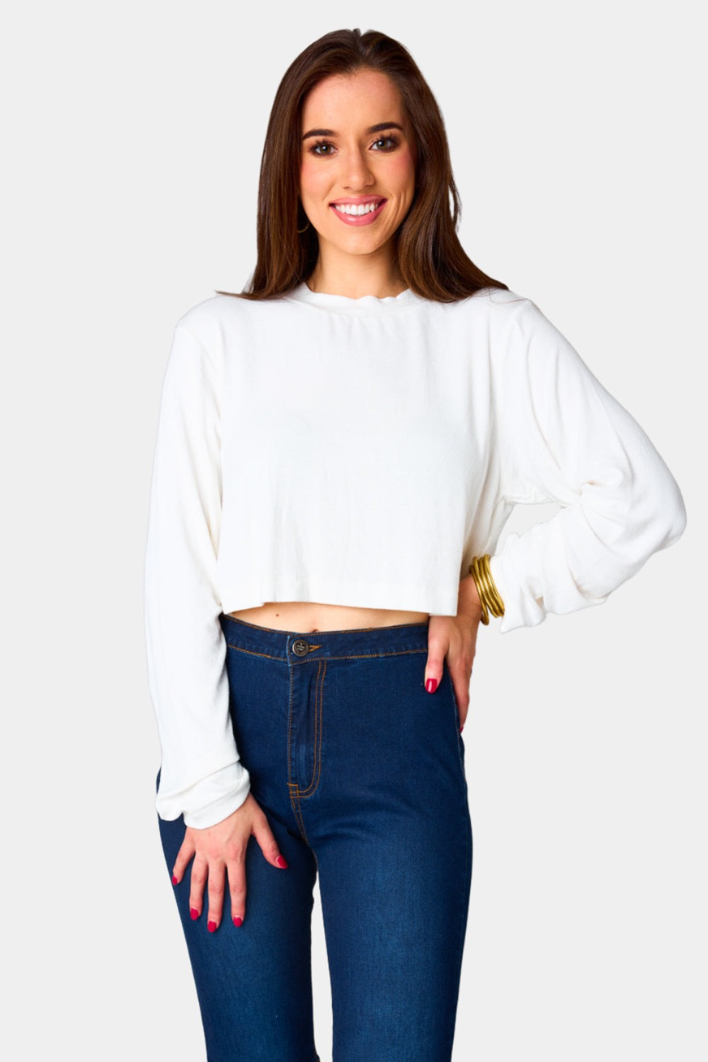 BuddyLove Frannie Long Sleeve Crop Top - Cotton