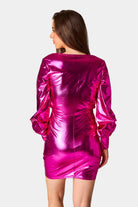 BuddyLove Cyrus Metallic Short Dress - Fuchsia