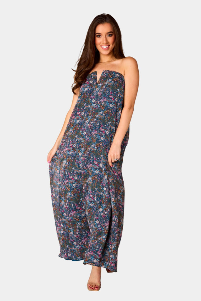 BuddyLove Luca Strapless Maxi Dress - Hollyhock