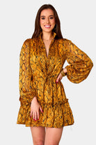 BuddyLove Grace Long Sleeve Short Dress - Snake Charmer