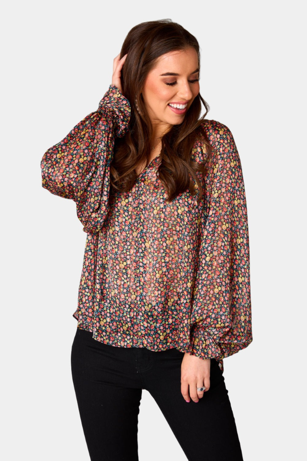 BuddyLove Mandy Long Sleeve Blouse - Color Burst