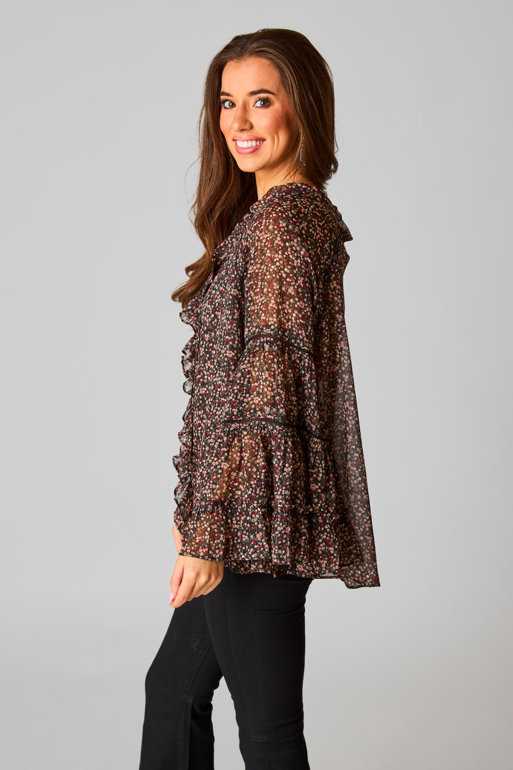 BuddyLove Mason Long Sleeve Ruffle Blouse - Te Amo