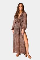 BuddyLove Desirae Long Sleeve Maxi Dress - Color Burst