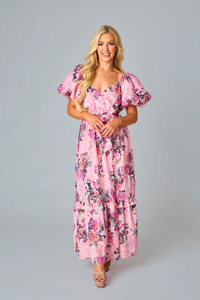 BuddyLove Sydney Puff Sleeve Maxi Dress - Bashful