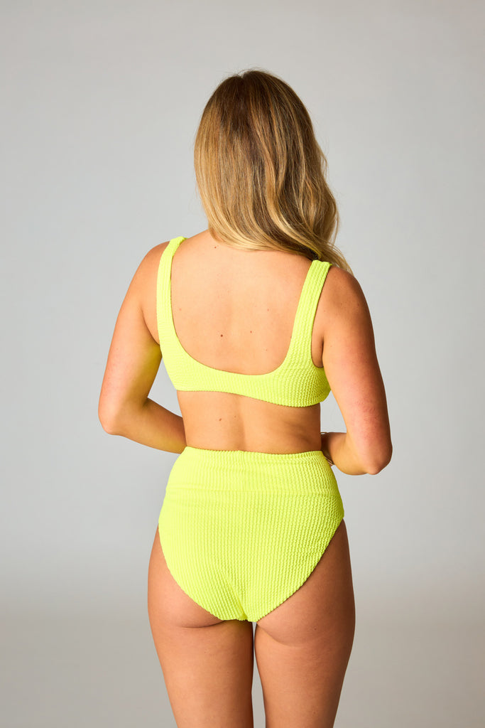 BuddyLove Ora Scoop Neck High Waisted Bikini - Neon Yellow