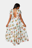 BuddyLove Cece Flutter Sleeve Maxi Dress - Scottish Rose