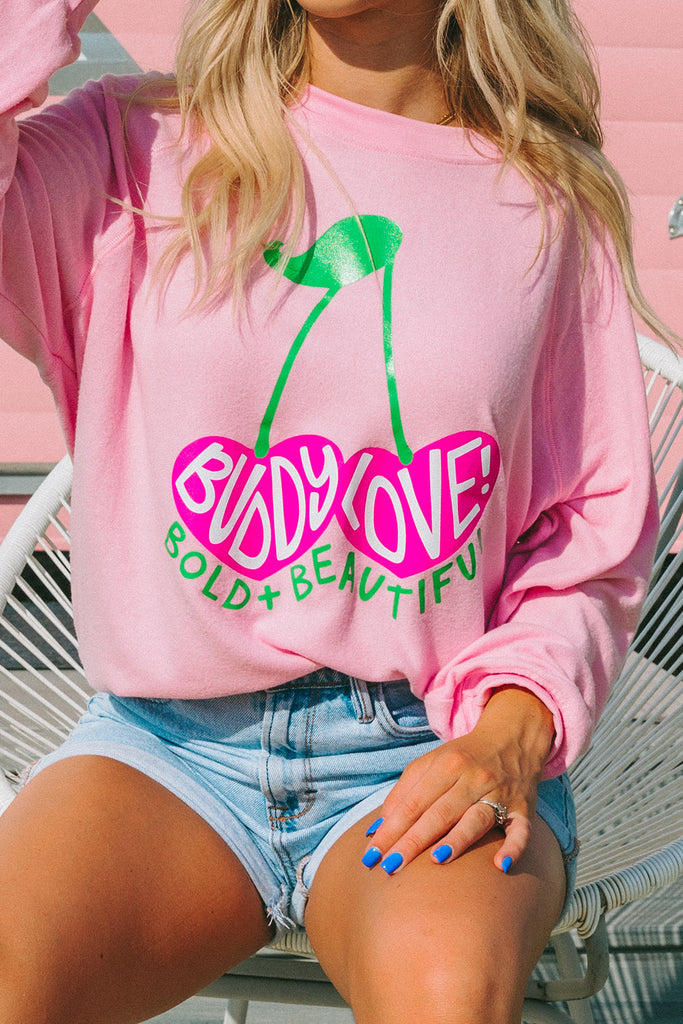 BuddyLove Courtney Graphic Sweatshirt - Cherries