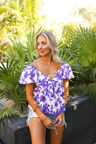 BuddyLove Houston Puff Sleeve Top - Purple Floral