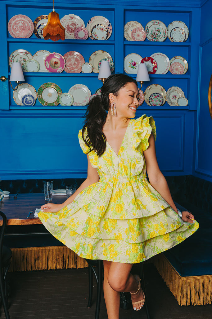 BuddyLove Hudson Elastic Waist Mini Dress - Lemon Crush
