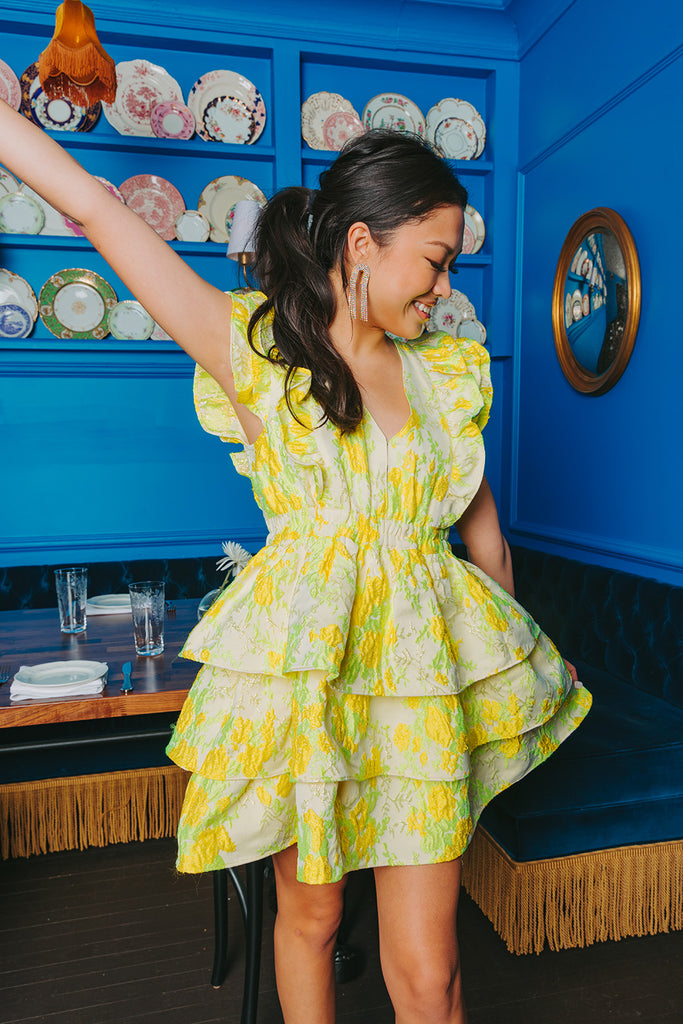 BuddyLove Hudson Elastic Waist Mini Dress - Lemon Crush