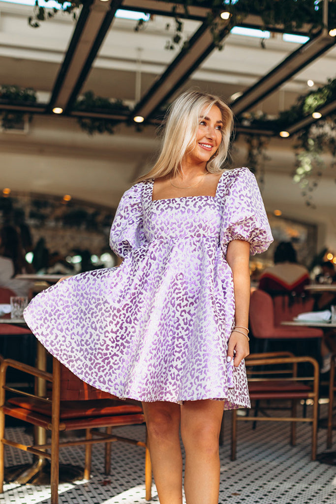 BuddyLove Lyla Puff Sleeve Baby Doll Dress - Lavender Field